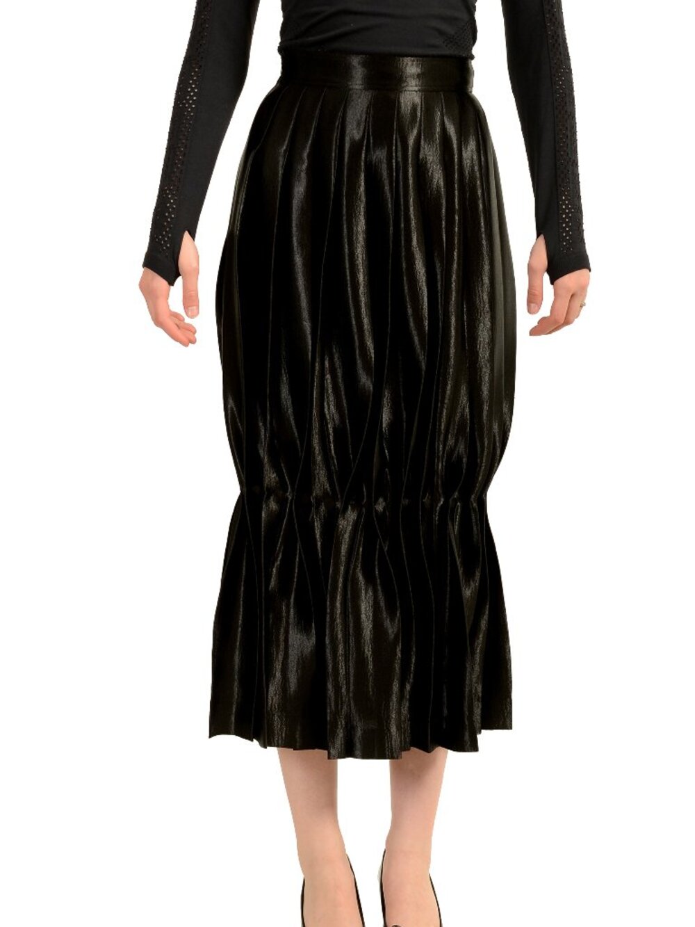 Scuderia Ferrari Women's Liquid Shiny Satin Midi Skirt US M IT 42